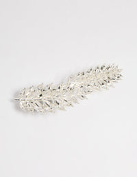 Silver Diamante Double Cross Leaf Hair Clip - link has visual effect only