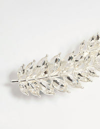 Silver Diamante Double Cross Leaf Hair Clip - link has visual effect only