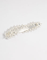 Silver Diamante Double Cross Leaf Hair Clip - link has visual effect only