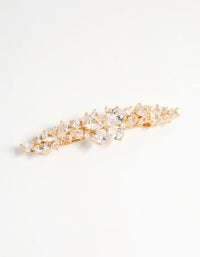 Gold Cubic Zirconia Butterfly Cluster Hair Clip - link has visual effect only
