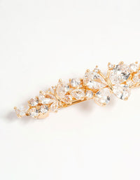 Gold Cubic Zirconia Butterfly Cluster Hair Clip - link has visual effect only