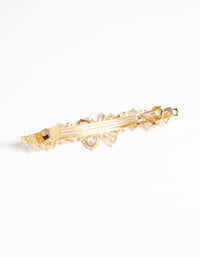 Gold Cubic Zirconia Butterfly Cluster Hair Clip - link has visual effect only