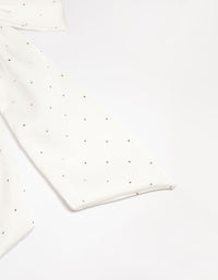 White Fabric Diamante Scatter Bow Clip - link has visual effect only