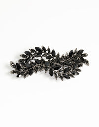 Black Coated Metal Diamante Classic Vine Hair Clip - link has visual effect only