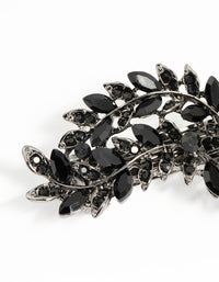 Black Coated Metal Diamante Classic Vine Hair Clip - link has visual effect only