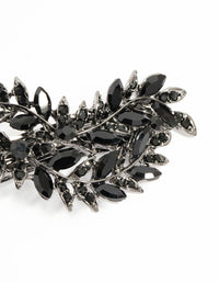 Black Coated Metal Diamante Classic Vine Hair Clip - link has visual effect only
