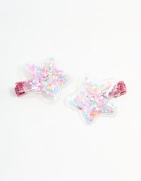 Kids Star Shaker Hair Clips 2-Pack - link has visual effect only