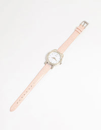 Kids PU Leather Diamante Cat Bezel Watch - link has visual effect only