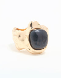 Gold Black Stone Molten Ring - link has visual effect only