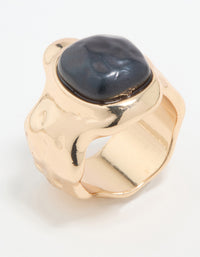 Gold Black Stone Molten Ring - link has visual effect only