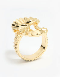 Gold Plated Textured Twist Ring - link has visual effect only