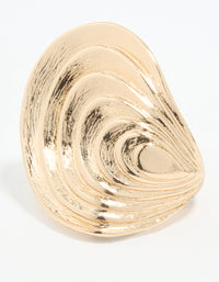 Gold Statement Oval Wave Ring - link has visual effect only