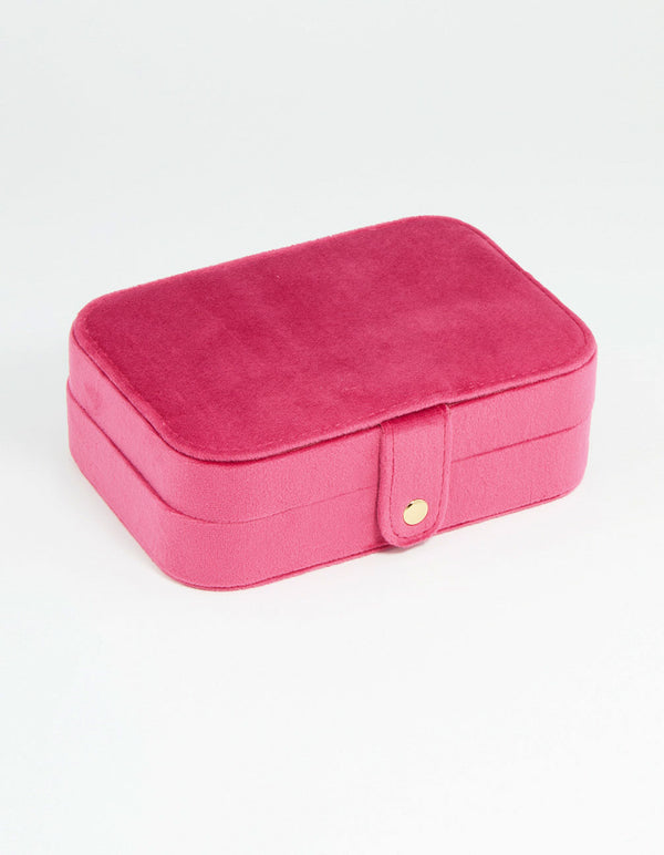 Pink Velvet Fabric Rectangle Jewellery Box