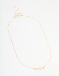 Rose Gold Plated Cubic Zirconia Flower Pendant Necklace - link has visual effect only