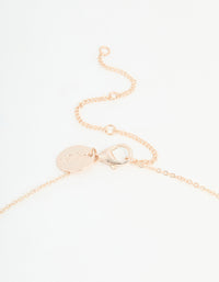 Rose Gold Plated Cubic Zirconia Flower Pendant Necklace - link has visual effect only