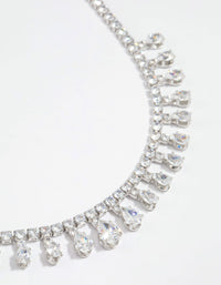 Silver Cubic Zirconia Statement Necklace - link has visual effect only