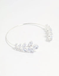 Silver Cubic Zirconia Marquise Vine Wrist Cuff - link has visual effect only