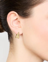 Gold Plated Thick Concave Hoop Earrings - link has visual effect only
