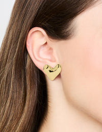 Gold Plated Organic Heart Stud Earrings - link has visual effect only