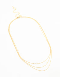 Gold Plated Thin Chain Layered Necklace - link has visual effect only
