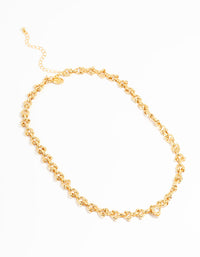 Gold Plated Diamante Chain Pendant Necklace - link has visual effect only