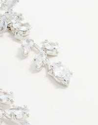 Silver Cubic Zirconia Flower Trail Drop Earrings - link has visual effect only