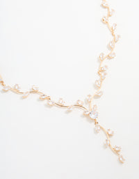 Gold Cubic Zirconia Vine Y-Necklace - link has visual effect only