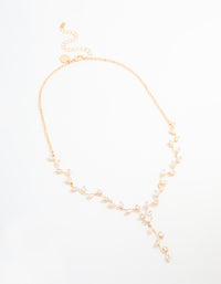 Gold Cubic Zirconia Vine Y-Necklace - link has visual effect only