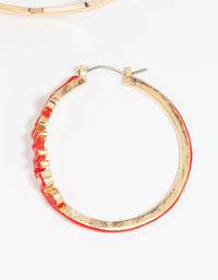 Gold Red Be Mine Hoop Earrings - link has visual effect only