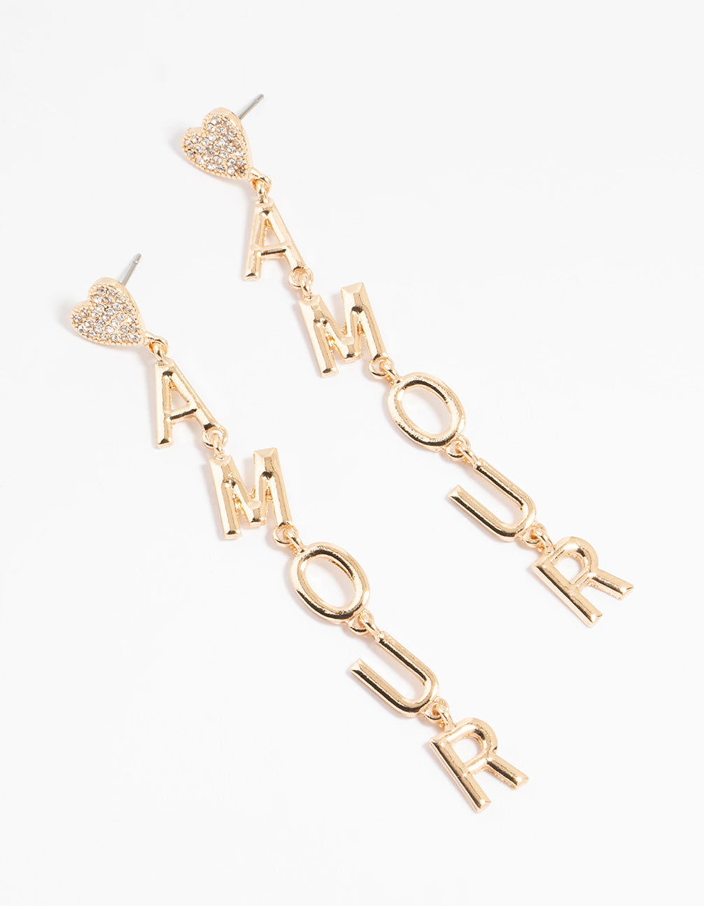 Gold Amour Drop Earrings