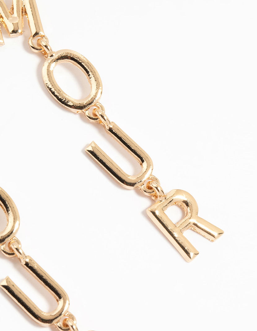 Gold Amour Drop Earrings