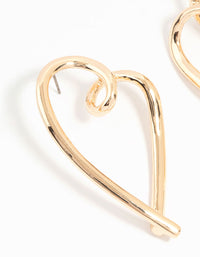 Gold Mega Heart Stud Earrings - link has visual effect only