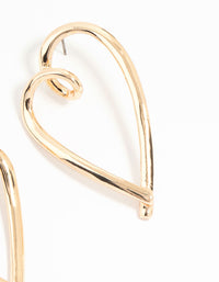 Gold Mega Heart Stud Earrings - link has visual effect only