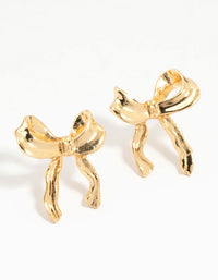Gold Lovely Bow Stud Earrings - link has visual effect only