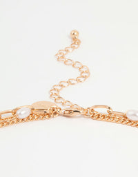 Gold Heart Locket & Pearl Layered Necklace - link has visual effect only
