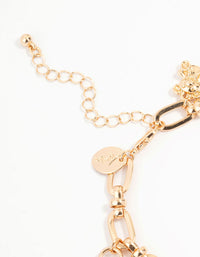Gold Cherry & Heart Charm Bracelet - link has visual effect only