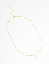 Gold Plated Mother Of Pearl Cross Pendant Necklace - link has visual effect only