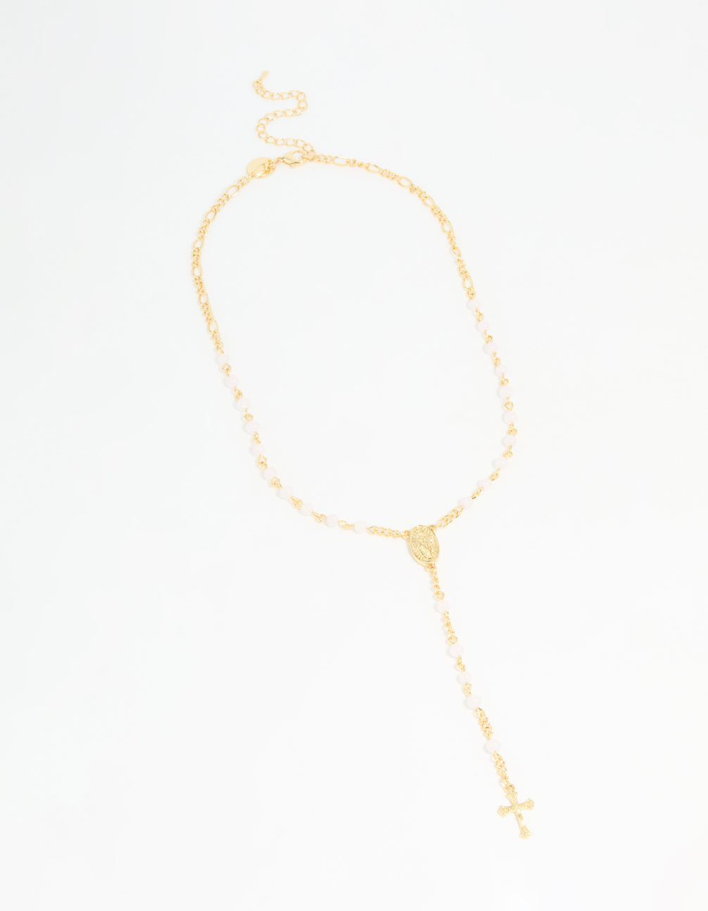 Gold Plated Rose Quartz Y-Necklace