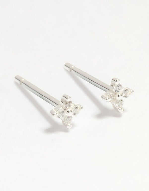 Sterling Silver Baby Flower Stud Earrings