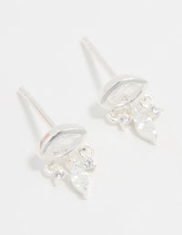 Sterling Silver Cubic Zirconia Evil Eye Drop Stud Earrings - link has visual effect only