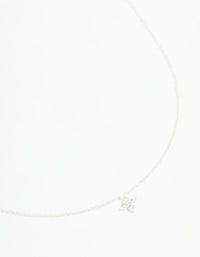 Sterling Silver Cubic Zirconia Micro Flower Pendant Necklace - link has visual effect only