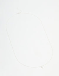 Sterling Silver Cubic Zirconia Micro Flower Pendant Necklace - link has visual effect only