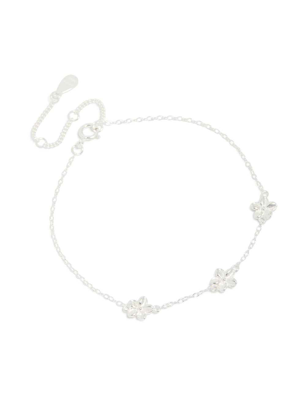Sterling Silver Flower Trio Bracelet