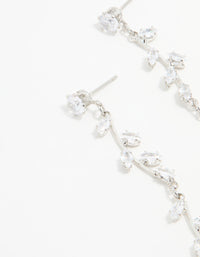 Silver Cubic Zirconia Vine Drop Earrings - link has visual effect only