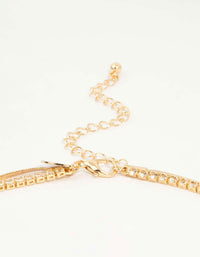 Gold Cubic Zirconia Diamante & Chain Layered Necklace - link has visual effect only