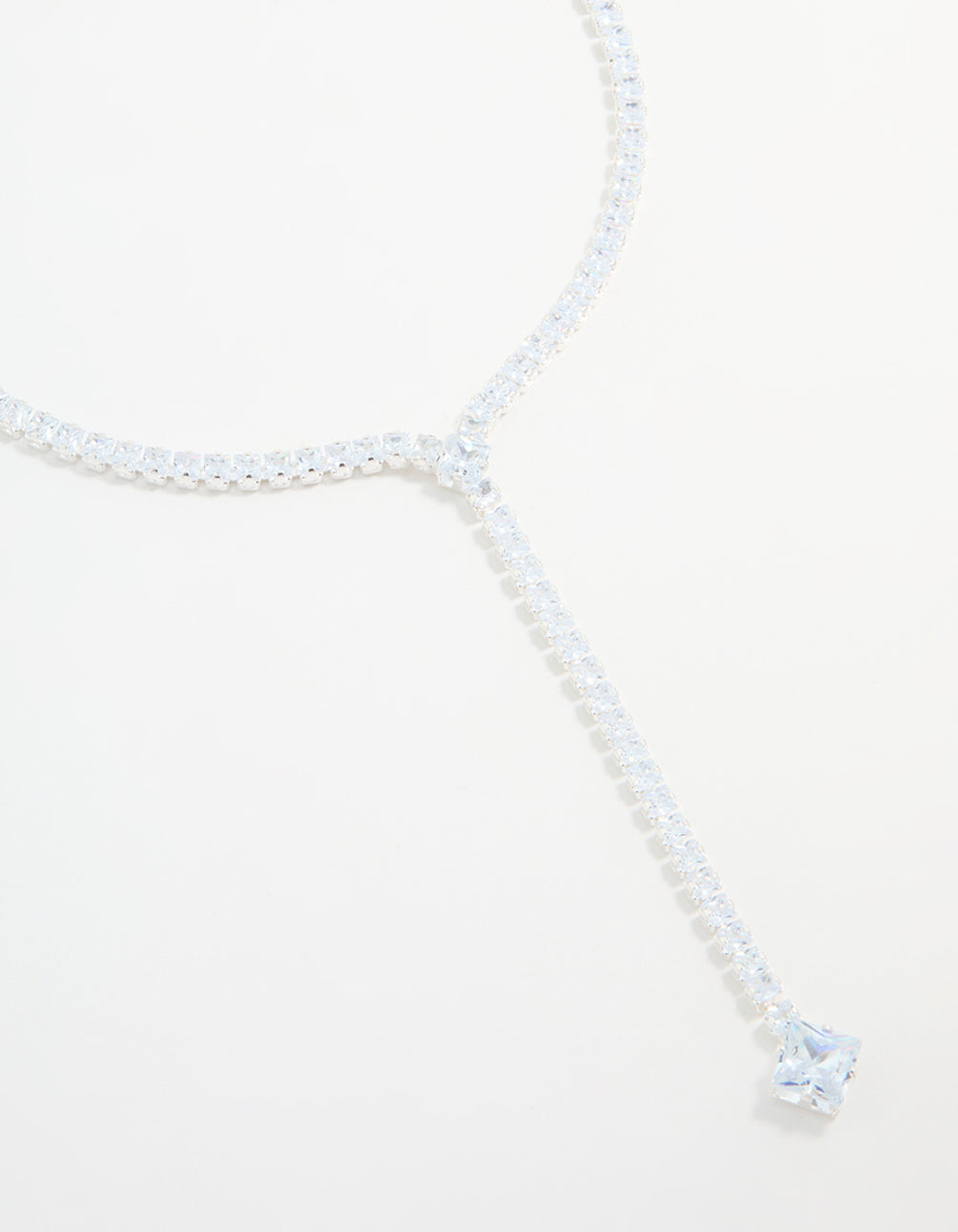 Silver Cubic Zirconia Y-Necklace