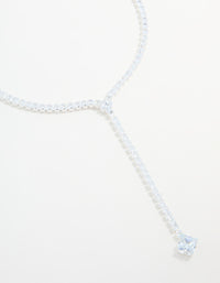 Silver Cubic Zirconia Y-Necklace - link has visual effect only
