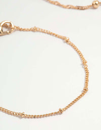 Gold Cubic Zirconia Heart Bracelet & Anklet 4-Pack - link has visual effect only