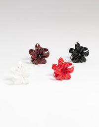 Multicoloured Mini Frangipani Claw Clips 4-Pack - link has visual effect only