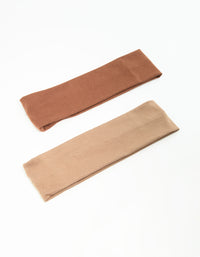 Neutral Toned Fabric Stretch Headbands 2-Pack - link has visual effect only